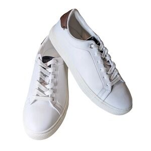 Ted Baker London Men's White Leather Low Top Sneakers 1907790 Sz 9 NIB